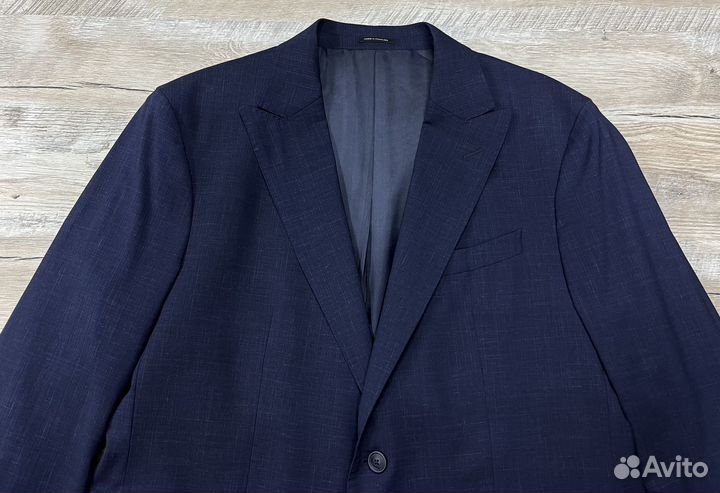 Massimo Dutti синий мужской шерстяной пиджак