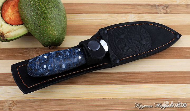 Нож Шеф № 1 сталь 95Х18 рукоять акрил синий