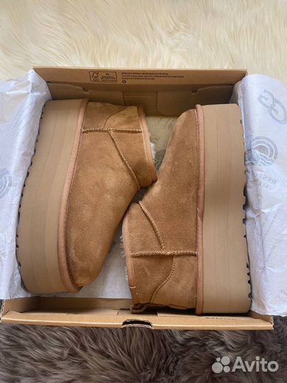 Угги Жен Ugg Classic Ultra Mini Platform Chestnut