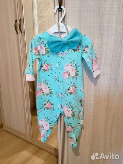 Комбинезон/слип и бантик для фото