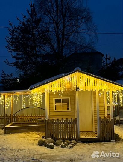 Уличная новогодняя гирлянда бахрома