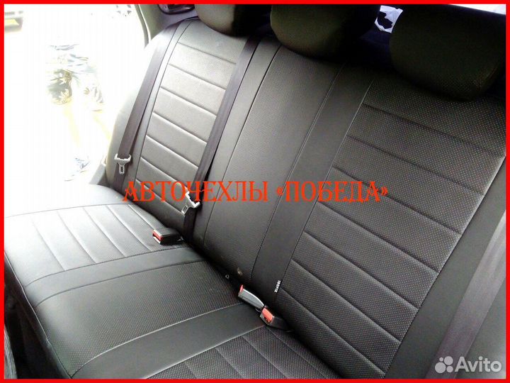 Чехлы Nissan Almera g11 g15 из экокожи чёрные