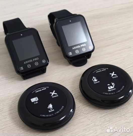 Кнопка вызова официанта с часами-пейджер Элит