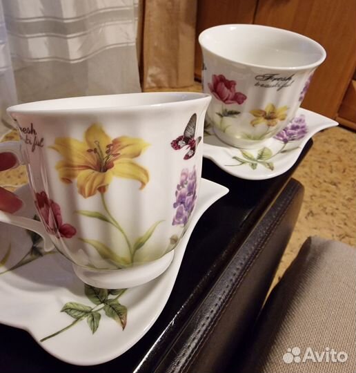 Две чайные пары фарфор