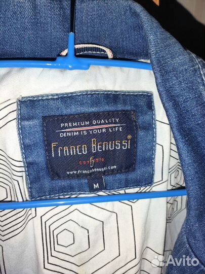 Джинсовый мужской пиджак размер М