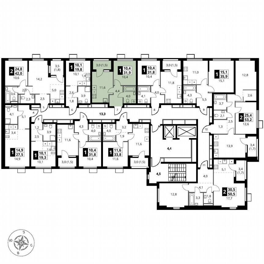 1-к. квартира, 31,9 м², 11/18 эт.