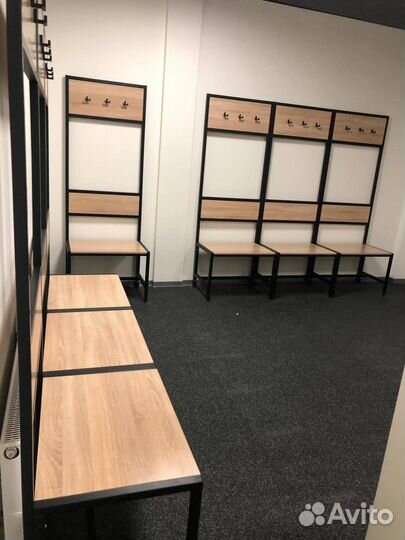 Скамейка для раздевалок с вешалкой лд-1200 с лдсп