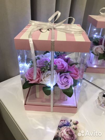 Неувядающий букет из мыльных роз