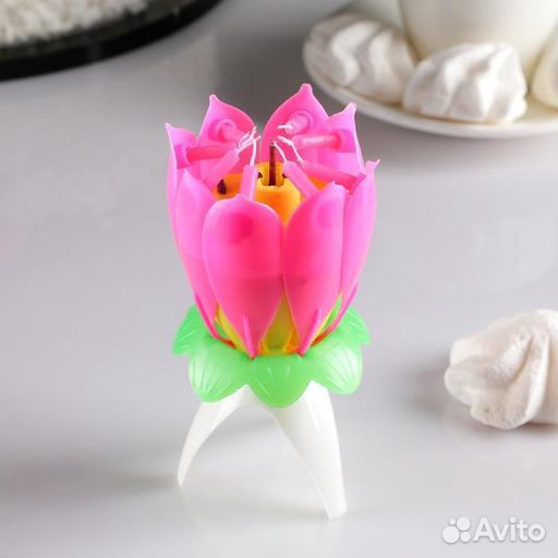 Свеча Цветок музыкальная