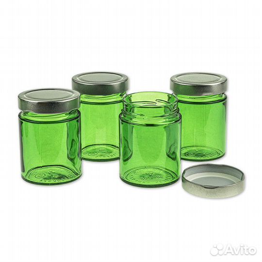 4 шт. Баночка для свечей 250 мл. (D66, зеленая) с
