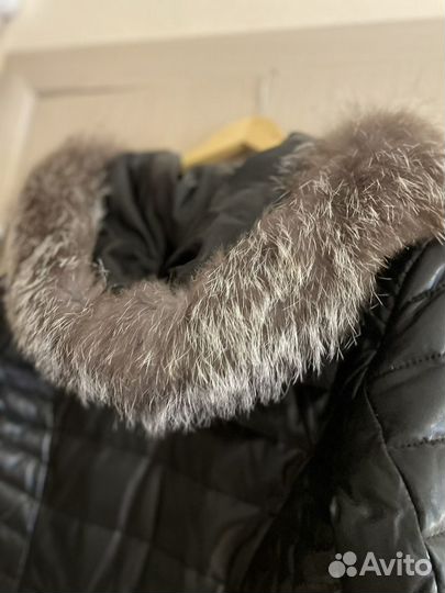 Кожаная зимняя куртка с натуральным мехом
