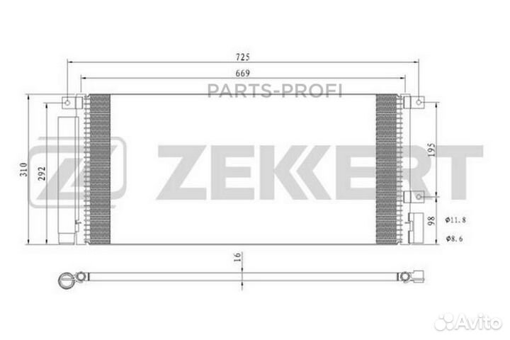 Zekkert MK-3047 Радиатор кондиционера Chevrolet Tr