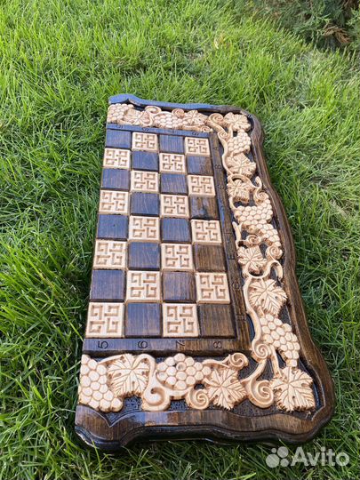 Шахматы нарды шашки 3 в 1 50*50 дерево