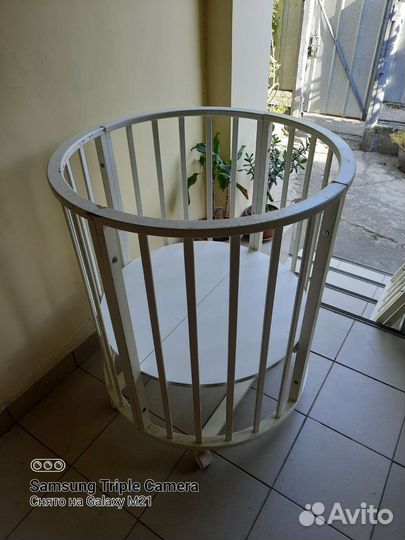 Детская кроватка трансформер круглая