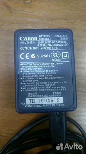 Зарядное устройство canon cb-2lue