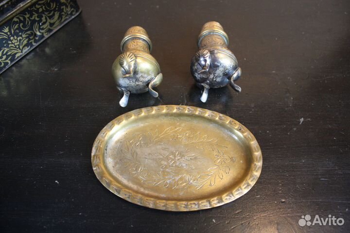 Посуда Набор Солонка-Перечница на Подносе Индия