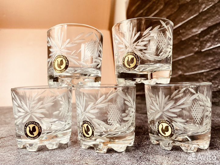 Стопки хрустальные СССР набор 5 штук