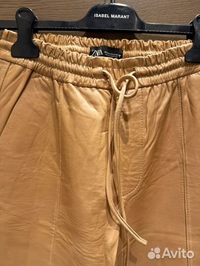 Брюки из натуральной кожи Zara