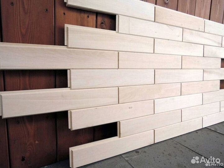 Стеновой паркет из липы / панель липа кирпичики