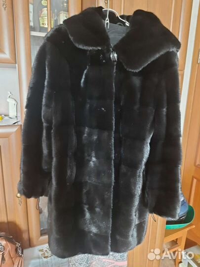 Шуба норковая с капюшоном