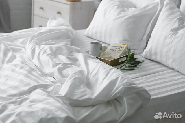 Постельное белье страйп сатин как в отеле