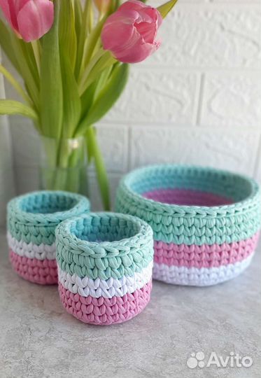 Корзинки вязаные набор