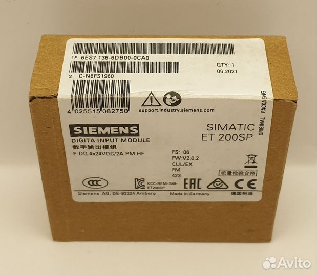 6ES7136-6DB00-0CA0 Мод. дискретных выводов ET200SP