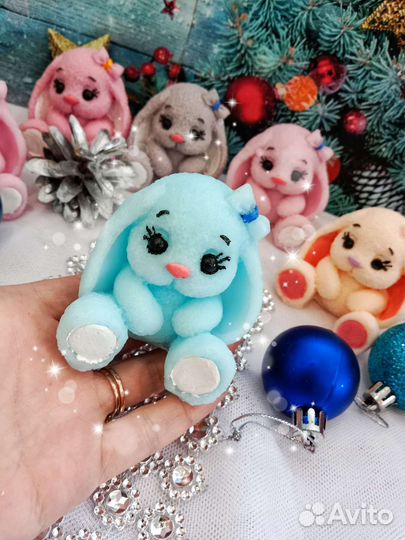 Мыло ручной работы зайчик новогодний