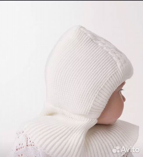 Шапка шлем для новорожденных зима детская, 40-42