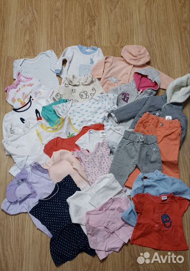 Детская одежда для девочек 62 68 74 пакетом