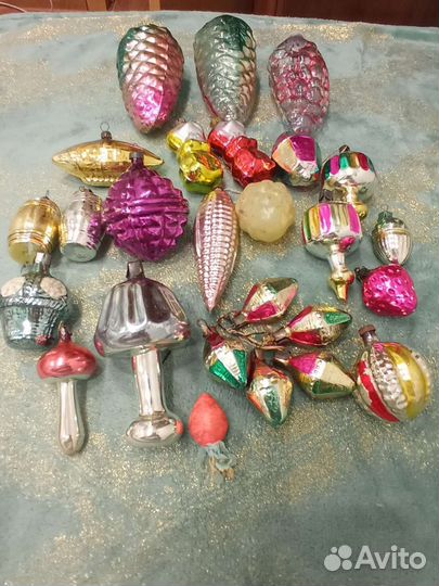 Елочные игрушки стекло СССР