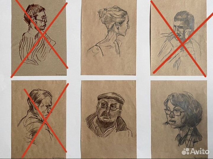 Наброски головы человека