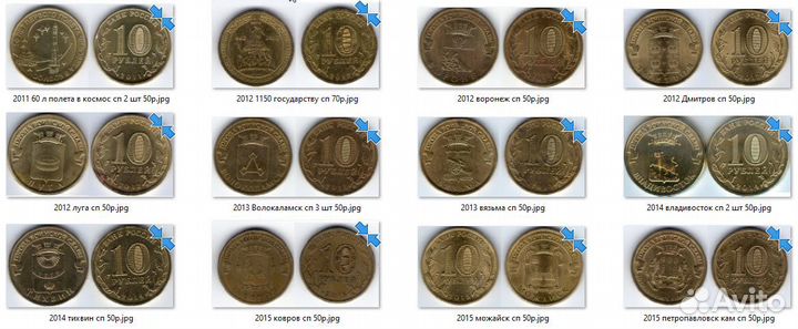 Юбилейные монеты россии 10 рублевые