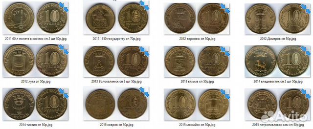 Юбилейные монеты россии 10 рублевые