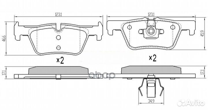 Колодки тормозные BMW 1 (F20/21) 10-, 2