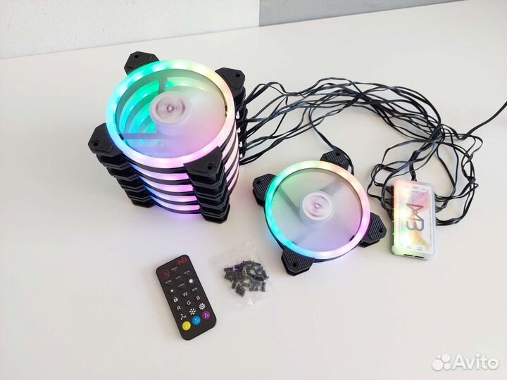 Комплект кулеров RGB + контроллер + пульт д/у