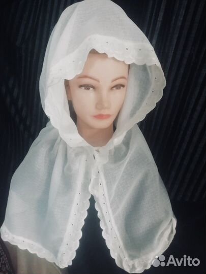 Платок для храма, фата на крещение венчание в церк