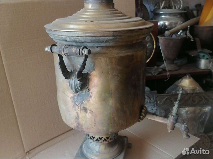 Самовар латунный старинный
