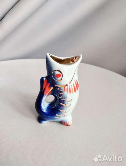 Рыбка.Рюмка.Стопка.зик конаково.Солонка.фарфорссср