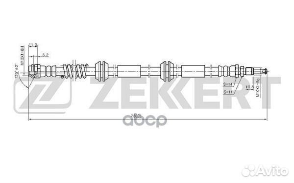 Шланг тормозной передний VW Touareg 03- bs-9396