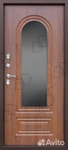 Уличная металлическая дверь со стеклом DD-179