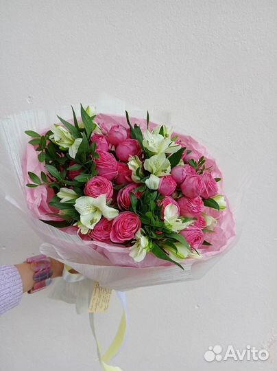 Букет из пионовидных роз/Доставка цветов Химки