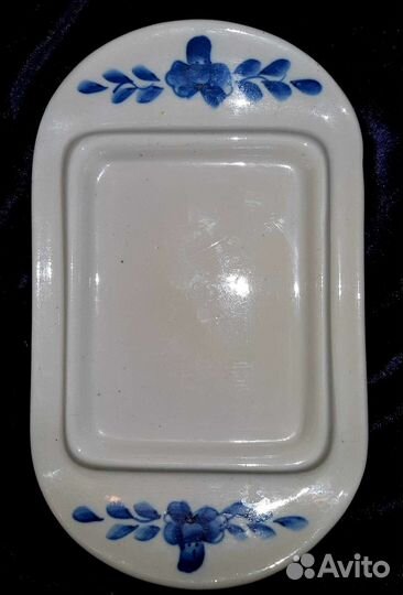 Красивая масленка Гжель Керамика Винтаж СССР