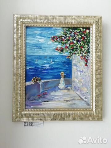 Интерьерная Картина маслом пейзаж мастихином