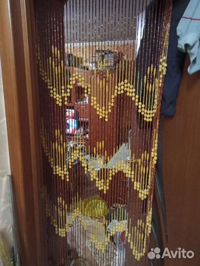 Штора с висюльками дерево СССР винтаж