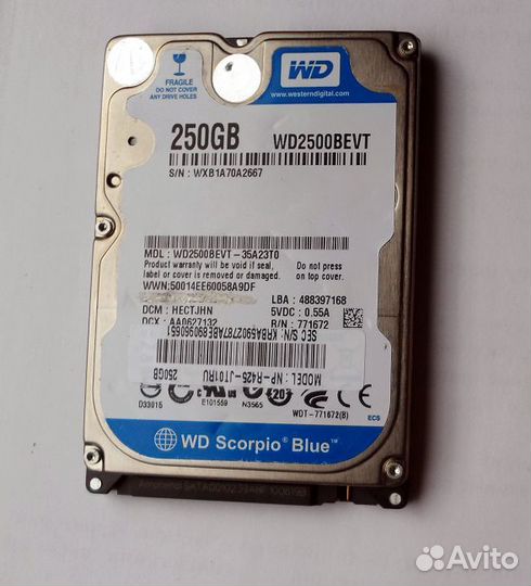 Hdd 250gb 2,5