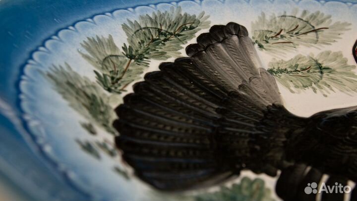 «Глухарь». Фаянс, роспись. Конаков