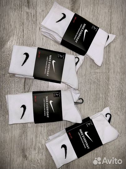 Носки nike everyday белые высокие 12 пар