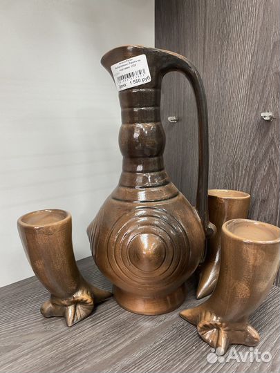 Кувшин со стаканами керамика
