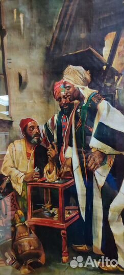 Картина на папирусе с ближнего востока базар